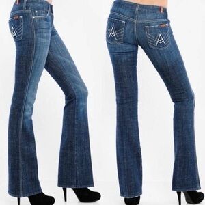 7 For All Mankind A Pocket Bootleg Denim Jeans Women Size 28 Vintage Y2K